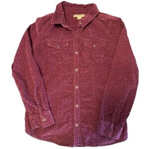 RUFF HEWN WOMAN'S XS PLUM/ FUSHIA CORDUROY LONG SLEEVE BUTTON UP SHIRT western